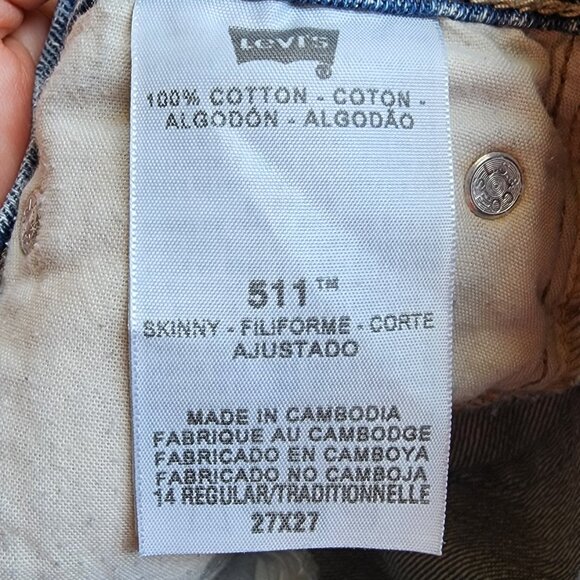 Levi's 511 Medium Wash Straight Jeans Size 27 - Picture 7 of 15